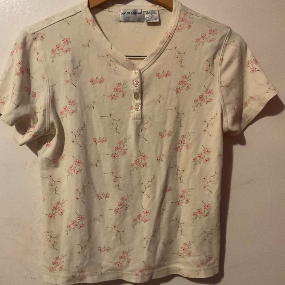 Taylor & Henry women’s yellow Floral Shirt size M